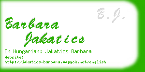 barbara jakatics business card